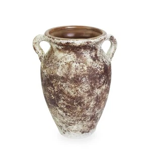 roro 11-Inch Rustic Farmhouse Ceramic Vase with Ear Handles - Handcrafted Stu... - Picture 1 of 9