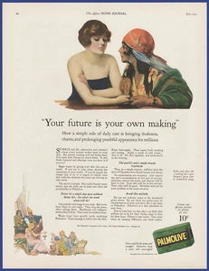 Vintage 1924 PALMOLIVE Soap Fortune Teller Bathroom Ephemera 1920's Print Ad - Picture 1 of 1