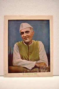 Vintage Lithograph Print Pandit Jawaharlal Nehru India'S First Prime Collecti"15 - Picture 1 of 3