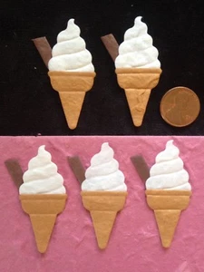 6 Ice cream cones Cone Handmade Mulberry Paper Cards Scrapbooking Dairy Queen - Picture 1 of 3