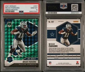 Micah Parsons 2021 Mosaic Green Mosaic Prizm #257 Rookie RC ~ PSA 10 GEM 💎 - Bild 1 von 3