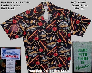 NEU HAWAIIANISCHES ALOHA SHIRT KOA LIFE IN PARADISE HAWAII ALOHA SHIRT SCHWARZ GRÖSSE XL - Bild 1 von 10