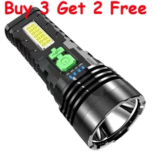 LED Solar Light USB Rechargeable Spotlight Flashlight Hand Held Searchlight Lamp - Picture 1 of 14