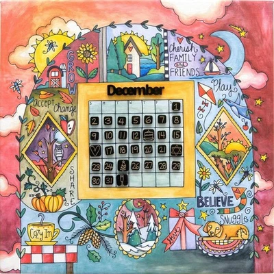 Sincerely, Sticks - "Life's Moments" Canvas Perpetual Calendar - CAL015S-3 - Image 1 of 2