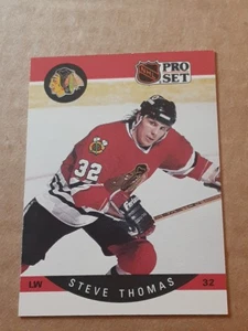 Steve Thomas Chicago Blackhawks 1990-91 Pro Set #62 NHL Hockey Card STUMPY 32 LW - Picture 1 of 4