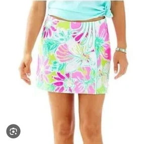 Lilly Pulitzer Size 8 Jasmine Skort in Flamingo Pink Don't Have a Cluck - Picture 1 of 6