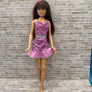 Barbie Sister Skateboard Patrón Muñeca Rosa Cabello Raya Articulación Rodillas Vestida - Imagen 1 de 4