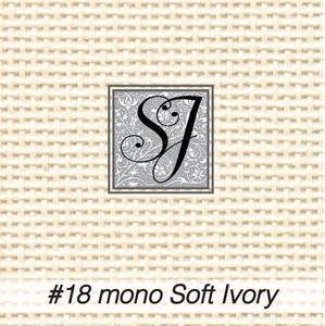 18" x 20" blank needlepoint canvas ZWEIGART #18 Deluxe Mono *SOFT IVORY* - Picture 1 of 1
