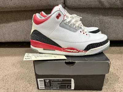 2007 Air Jordan 3 Retro Fire Red US Mens Size 10.5 - Image 1 of 4