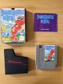Snake Rattle N Roll NES (PAL UKV) Complete In Box CIB Rare LTD 1990 Nintendo