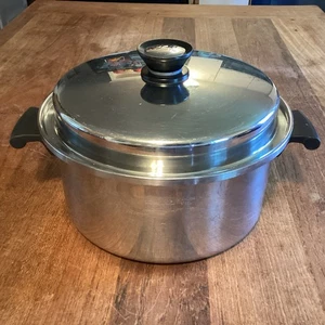 Vintage AMWAY Queen 18/8 Stainless Steel 6 qt Stock Pot w/Lid 3 Ply USA - Picture 1 of 12