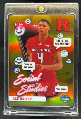 2024-25 Bowman Chrome U Ace Bailey Social Studies Gold Refractor #31/50 - image 1 of 2
