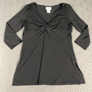 Top tejido elástico negro Talbots para mujer talla 10 usado en excelente estado - Imagen 1 de 7