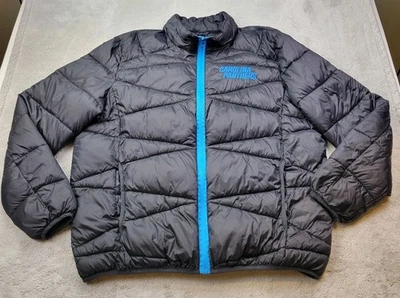 Carolina Panthers NFL Puffer Jacket Mens XXL Black Quilted Embroidered Full Zip - Image 1 of 4