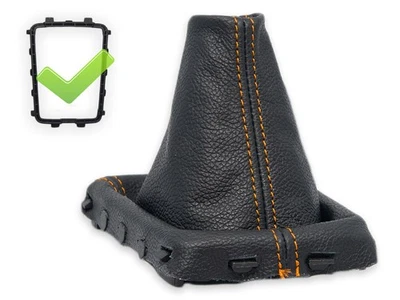 PARA VOLVO XC70 II FL 2014-2016 CUERO FUNDA PALANCA DE CAMBIO HILO NARANJA MARCO - Imagen 1 de 4