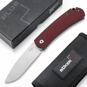 Couteau de poche Böker Plus Boston Slipjoint couteau de gentleman D2 G10 rouge - 01BO618 - Photo 1/19