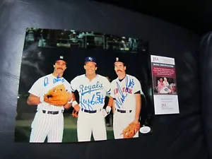 Foto FIRMADA de Don Mattingly Wade Boggs George Brett CERTIFICADA JSA 2 - Imagen 1 de 4