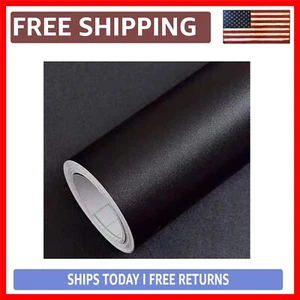 16"x394" Self-Adhesive Matte Black Wallpaper - Ideal for Cabinets & Counters - Picture 1 of 9