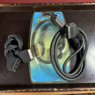 3 x 20 Pin SCART Cable for Video DVD Sat Receivers Sky TV  2 x 1.5m 1 x 0.5m - Image 1 of 4