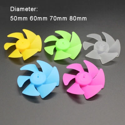 Kunststoff 6 Blatt Luftschraube Propeller 50mm-80mm Für 2mm Welle Modellbau - Bild 1 von 4
