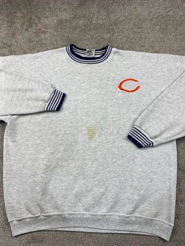 VINTAGE Chicago Bears Sweater Mens XXL Gray Sweatshirt Football Hersheys Oneita Cover