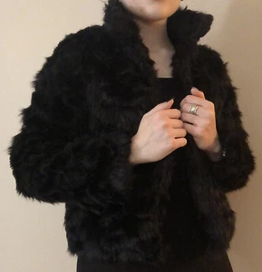 Lilac Dream Faux Fur Jacket black - Picture 1 of 4