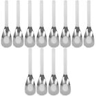  12 Pcs Dessert Spoons Stainless Steel Small Baby Flat Bottom