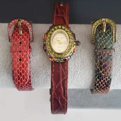 Reloj para mujer Heidi Daus cristales de Swarovski y 3 correas intercambiables nuevo sin etiquetas Foto 1 de 4