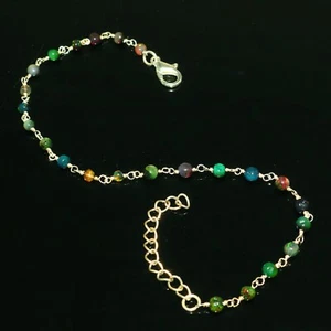 100% Natural 925 Silver Multi Color Opal Pearl Bracelet - Picture 1 of 6