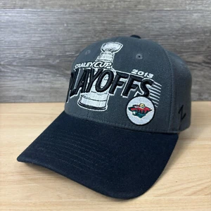 Minnesota Wild Hat Cap Fitted Small Gray NHL Hockey Stanley Cup Playoffs 2013 - Picture 1 of 9