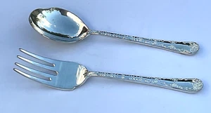 WM. Rogers & Son China Enchanted Rose Intl. Silberplatte SERVIERLÖFFEL & GABEL - Bild 1 von 12