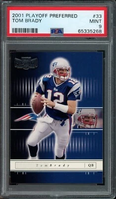 Playoff Preferred #33 2001 Tom Brady PSA 9 Foto 1 de 2