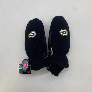 Green Bay Packers Winter Ski Gloves Black Mittens Boys (8-20) 3M Thinsulate - Picture 1 of 6