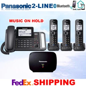 PANASONIC KX-TG9582B 2-LINE LINK2CELL 1 CORDED PHONE 3 CORDLESS 1 REPEATER - Picture 1 of 5