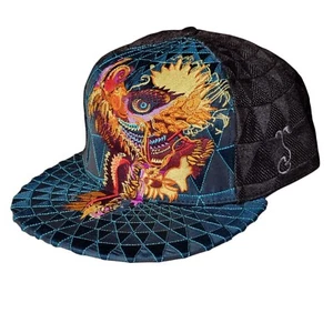 Grassroots x Android Jones Fitted Black Dragon Cap Limited Edition- 8 1/4 (65cm) - Picture 1 of 10