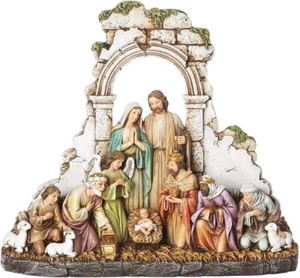 Kneeling Nativity Figure, Resin and Stone, 8.5" H, The Holy Family - Picture 1 of 1