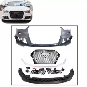 for 2014- 16 A3 S3 sedan front bumper cover grille spoiler upgrade kit to RS3 - Picture 1 of 14