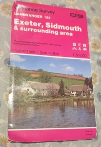 OS Ordnance Survey Landranger Kartenblatt 192 Exeter, Sidmouth & Umgebung - Bild 1 von 2