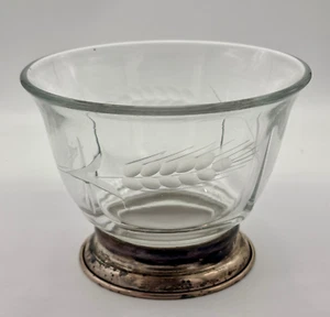 Vintage Sterling Pedestal Etched Glass Bowl - Picture 1 of 6