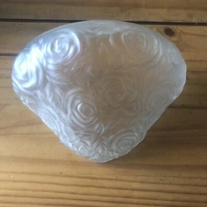 Vintage Art Deco Light Wall Sconce Molded Glass Pressed Floral Frosted - Picture 1 of 12