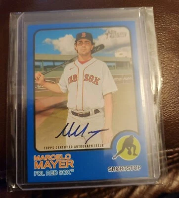 MARCELO MAYER 2022 HERITAGE MINOR LEAGUE BLUE AUTO /99 RED SOX - Image 1 of 2