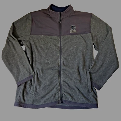 Notre Dame флисовая куртка XL серый темно-синий вышитый полный молнии Колизей пальто - Изображение 1 из 4