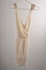 Cals Size 6-8 Champagne Cream White White Detail Beaded Cocktail Singlet Dres...