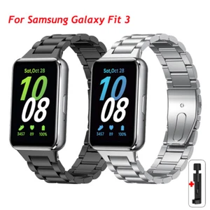 For Samsung Galaxy Fit 3 Watch Band Stainless Steel Band Metal Strap Bracelet - Photo 1 sur 18