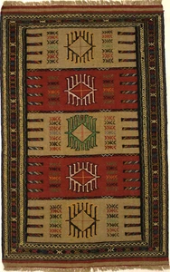 Hand-Woven Oriental Rug Tribal Style Entryway Boho Farmhouse Decor Carpet 4X6 ft - Picture 1 of 8
