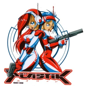 SEXY ASIATISCHE ANIME DOPPELTE TROUBLE WAFFE MÄDCHEN KUNSTSTOFF SELTEN VINYL AUFKLEBER/AUFKLEBER ODM - Bild 1 von 1