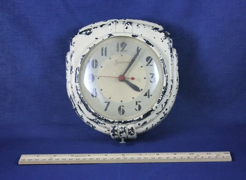 Vintage Sessions Wall Clock Kitchen Curved Convex Glass Repair Parts White Gray Cover