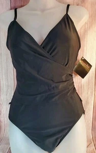 NUOVO costume da bagno nero dimagrante monopezzo forma FX taglia 10 nuovo con etichette - Foto 1 di 3