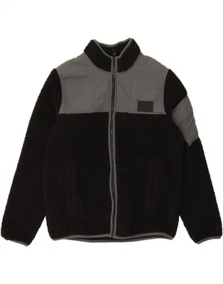 CALVIN KLEIN JEANS Mens Fleece Jacket UK 38 Medium Black Colourblock DA02 - Image 1 of 3