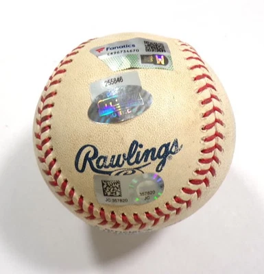 Detroit Tigers at New York Yankees Game-Used Ball Aug 2, 2017 COA JC357820 - Image 1 of 4